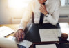 business lawyer working at a desk