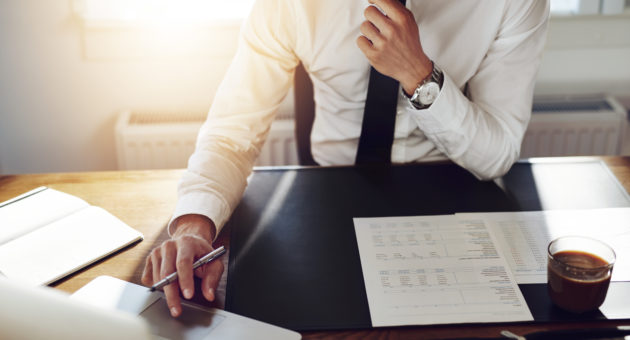 business lawyer working at a desk