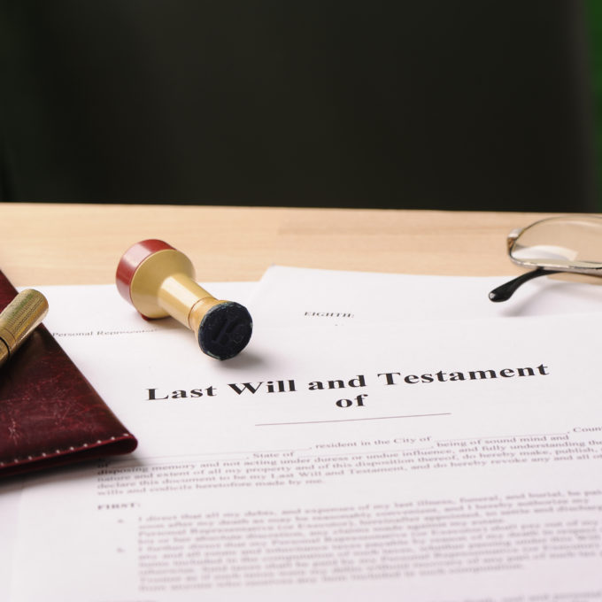 probate law papers on a desk